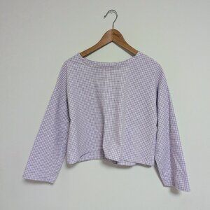Handmade Lavender Gingham Boxy Top